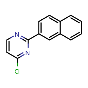 Chemical structure of 4-chloro-2-(naphthalen-2-yl)pyrimidine , CAS 22404-49-5, AChemBlock AD289678