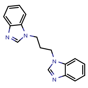 Chemical structure of 1,3-bis(1H-benzo[d]imidazol-1-yl)propane , CAS 39677-02-6, AChemBlock AD289684
