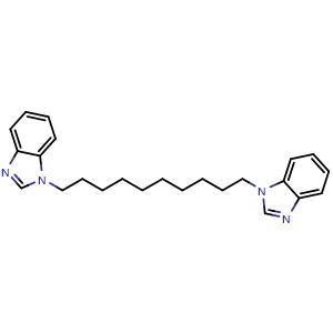 Chemical structure of 1,10-bis(1H-benzo[d]imidazol-1-yl)decane , CAS 165262-35-1, AChemBlock AD289685