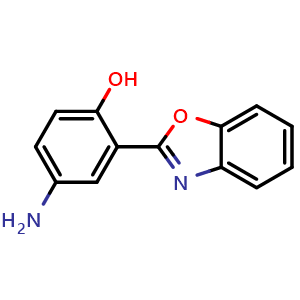 Chemical structure of 4-Amino-2-(1,3-benzoxazol-2-yl)phenol , CAS 62129-02-6, AChemBlock AD289687