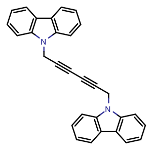 Chemical structure of 1,6-Di(9H-carbazol-9-yl)hexa-2,4-diyne , CAS 65461-62-3, AChemBlock AD289690
