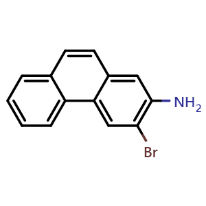 Chemical structure of 3-Bromophenanthren-2-amine , CAS 1417120-89-8, AChemBlock AD289699