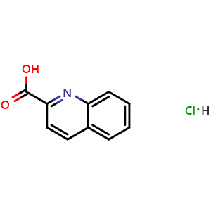 Chemical structure of Quinoline-2-carboxylic acid hydrochloride , CAS 89047-45-0, AChemBlock AD289702