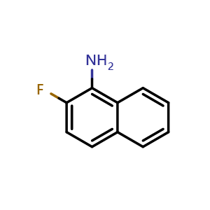 Chemical structure of 2-Fluoronaphthalen-1-amine , CAS 888324-30-9, AChemBlock AD289703