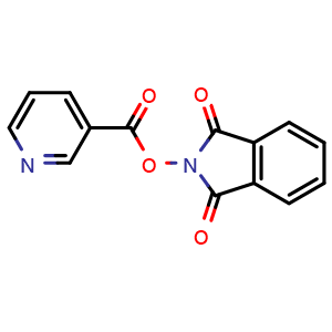 Chemical structure of 1,3-Dihydro-1,3-dioxo-2H-isoindol-2-yl 3-pyridinecarboxylate , CAS 106047-83-0, AChemBlock AD289709