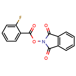 Chemical structure of 1,3-Dihydro-1,3-dioxo-2H-isoindol-2-yl 2-fluorobenzoate , CAS 681854-32-0, AChemBlock AD289710