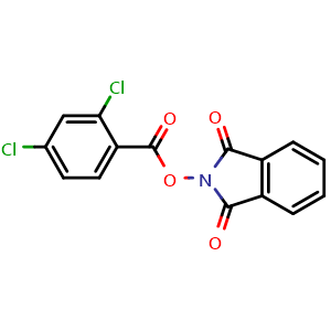 Chemical structure of 1,3-Dihydro-1,3-dioxo-2H-isoindol-2-yl 2,4-dichlorobenzoate , CAS 82649-25-0, AChemBlock AD289713