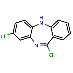 Chemical structure of 8,11-dichloro-5H-dibenzo[b,e][1,4]diazepine , CAS 50373-22-3, AChemBlock AD289718