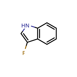 Chemical structure of 3-Fluoro-1H-indole , CAS 66946-81-4, AChemBlock AD289719