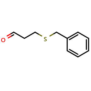 Chemical structure of 3-(Benzylthio)propanal , CAS 16979-50-3, AChemBlock AD289739