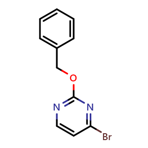 Chemical structure of 2-(Benzyloxy)-4-bromopyrimidine , CAS 1209458-18-3, AChemBlock AD289744