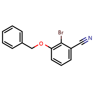 Chemical structure of 3-(benzyloxy)-2-bromobenzonitrile , CAS 693232-08-5, AChemBlock AD289746