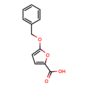 Chemical structure of 5-(Benzyloxy)furan-2-carboxylic acid , CAS 1249361-84-9, AChemBlock AD289747