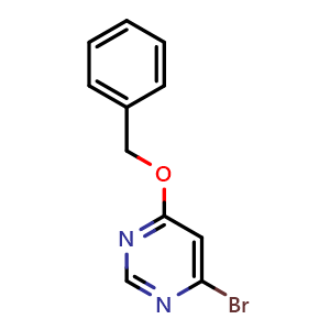 Chemical structure of 4-(benzyloxy)-6-bromopyrimidine , CAS 1209459-29-9, AChemBlock AD289750