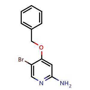 Chemical structure of 4-(Benzyloxy)-5-bromopyridin-2-amine , CAS 945988-90-9, AChemBlock AD289751
