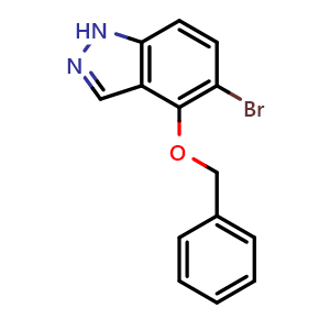 Chemical structure of 4-(Benzyloxy)-5-bromo-1H-indazole , CAS 850363-66-5, AChemBlock AD289754
