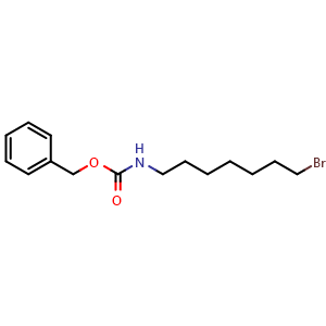 Chemical structure of benzyl N-(7-bromoheptyl)carbamate , CAS 2680709-89-9, AChemBlock AD289757