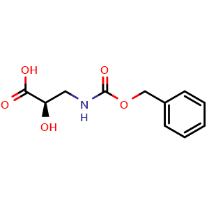 Chemical structure of (2R)-2-Hydroxy-3-[[(phenylmethoxy)carbonyl]amino]propanoic acid , CAS 42491-80-5, AChemBlock AD289758
