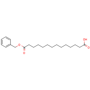 Chemical structure of 14-(Benzyloxy)-14-oxotetradecanoic acid , CAS 100286-82-6, AChemBlock AD289762