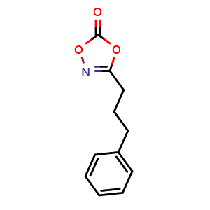 Chemical structure of 3-(3-Phenylpropyl)-1,4,2-dioxazol-5-one , CAS 2230303-37-2, AChemBlock AD289773