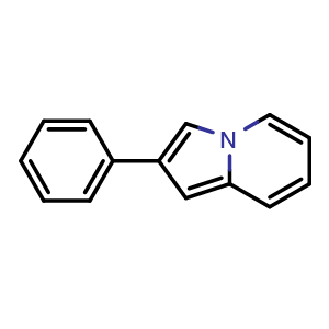 Chemical structure of 2-Phenylindolizine , CAS 25379-20-8, AChemBlock AD289784