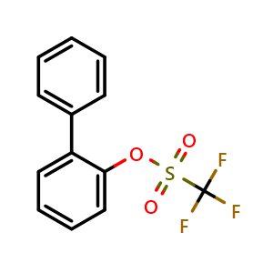 Chemical structure of Methanesulfonic acid, 1,1,1-trifluoro-, [1,1′-biphenyl]-2-yl ester , CAS 17763-65-4, AChemBlock AD289787