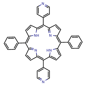 Chemical structure of 5,15-Di(4-Pyridyl)-10,20-diphenylporphyrin , CAS 71410-72-5, AChemBlock AD289792