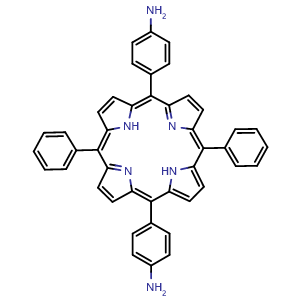 Chemical structure of 4,4′-(10,20-Diphenyl-21H,23H-porphine-5,15-diyl)bis[benzenamine] , CAS 116206-75-8, AChemBlock AD289794