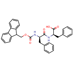 Chemical structure of Fmoc-D-Phe-D-Phe-OH , CAS 398518-23-5, AChemBlock AD289800