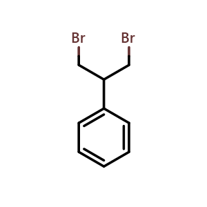 Chemical structure of (1,3-Dibromo-2-propyl)benzene , CAS 85291-68-5, AChemBlock AD289803