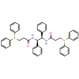 Chemical structure of N,N′-[(1R,2R)-1,2-Diphenyl-1,2-ethanediyl]bis[3-(diphenylphosphino)propanamide] , CAS 2581977-59-3, AChemBlock AD289815