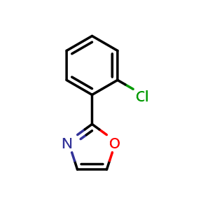 Chemical structure of 2-(2-chlorophenyl)-1,3-oxazole , CAS 62881-98-5, AChemBlock AD289826