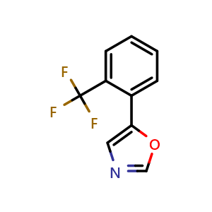 Chemical structure of 5-(2-(Trifluoromethyl)phenyl)oxazole , CAS 866149-85-1, AChemBlock AD289827