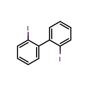 Chemical structure of 2,2'-Diiodobiphenyl , CAS 2236-52-4, AChemBlock AD289828