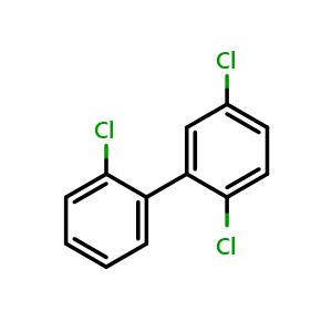 Chemical structure of 1,4-dichloro-2-(2-chlorophenyl)benzene , CAS 37680-65-2, AChemBlock AD289829