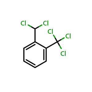 Chemical structure of 1-(Dichloromethyl)-2-(trichloromethyl)benzene , CAS 2741-57-3, AChemBlock AD289830