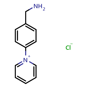 Chemical structure of 1-(4-(Aminomethyl)phenyl)pyridin-1-ium chloride , CAS 1459205-36-7, AChemBlock AD289835