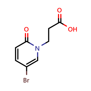 Chemical structure of 3-(5-Bromo-2-oxo-2H-pyridin-1-YL)-propionic acid , CAS 1016729-35-3, AChemBlock AD289838