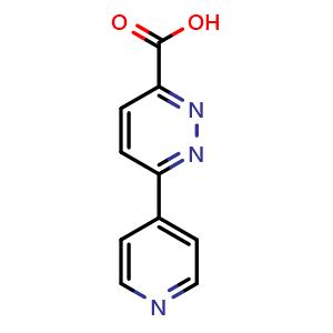Chemical structure of 6-(Pyridin-4-yl)pyridazine-3-carboxylic acid , CAS 1256786-72-7, AChemBlock AD289843