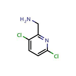 Chemical structure of (3,6-dichloropyridin-2-yl)methanamine , CAS 1060815-54-4, AChemBlock AD289851