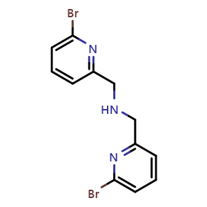 Chemical structure of Bis((6-bromopyridin-2-yl)methyl)amine , CAS 1265139-77-2, AChemBlock AD289855