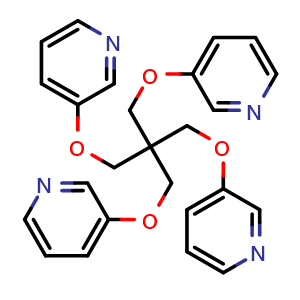Chemical structure of 3,3'-((2,2-Bis((pyridin-3-yloxy)methyl)propane-1,3-diyl)bis(oxy))dipyridine , CAS 260353-00-2, AChemBlock AD289856