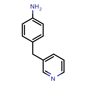 Chemical structure of 4-Pyridin-3-ylmethyl-phenylamine , CAS 85666-15-5, AChemBlock AD289857