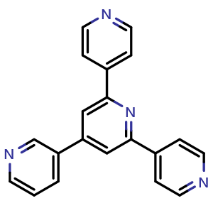 Chemical structure of 6'-(Pyridin-4-yl)-3,4':2',4''-terpyridine , CAS 887917-77-3, AChemBlock AD289860