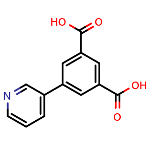 Chemical structure of 5-(Pyridin-3-yl)isophthalic acid , CAS 1264068-70-3, AChemBlock AD289861