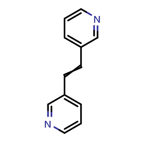 Chemical structure of 1,2-Di(pyridin-3-yl)ethene , CAS 24950-44-5, AChemBlock AD289863