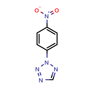 Chemical structure of 2-(4-nitrophenyl)-2H-tetrazole , CAS 52708-38-0, AChemBlock AD289871