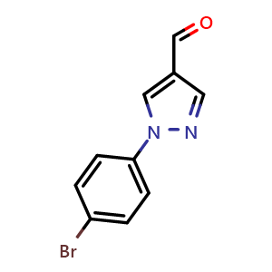 Chemical structure of 1-(4-Bromophenyl)-1H-pyrazole-4-carbaldehyde , CAS 294877-41-1, AChemBlock AD289872