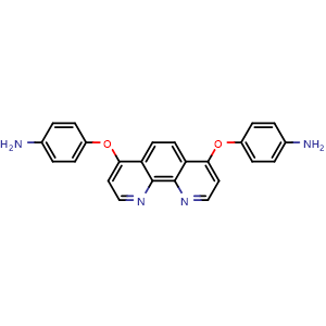Chemical structure of 4,4'-((1,10-Phenanthroline-4,7-diyl)bis(oxy))dianiline , CAS 1358622-75-9, AChemBlock AD289875