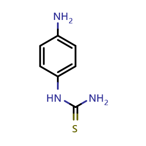 Chemical structure of (4-amino-phenyl)-thiourea , CAS 3394-08-9, AChemBlock AD289876